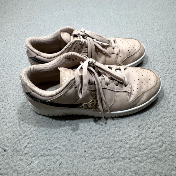 Nike Dunk Low SE Shoes Women 11.5 Primal Pink Cheetah Snakeskin‎ Swoosh Sneaker - Picture 5 of 13